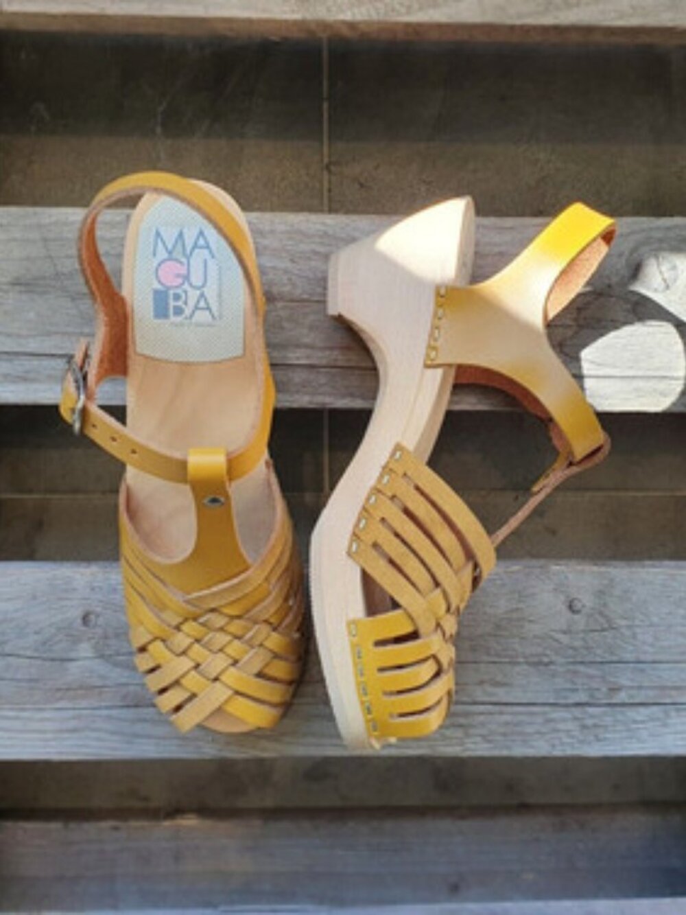 Swedish Clogs Sandals Maguba Valencia Yellow Mix Size US Womens 7 / EU 37